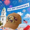 thumbnail image 2 of 1/2/3PCS U.S. 250th Anniversary Retro Washed Cap, Adjustable U.S. 250th Anniversary Tribute Hat, Patriotic Cap,Eagle – Adjustable Patriotic Embroidered Baseball Cap with Bald Eagle, Retro Washed Cap, 2 of 4