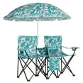 thumbnail image 7 of UBesGoo, Beach Chair,  Two Seat Portable Chair, Folding Chairs for Outside with Umbrella, Fishing Chair with Canopy, With Bag, Blue Green Coconut Tree, 7 of 7