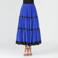 thumbnail image 5 of Spanish Festival Dance Skirts for Women Color Block Layered Flared Maxi Performance Skirt Blue XL, 5 of 6
