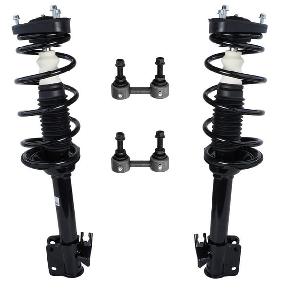 Detroit Axle - Rear Struts Sway Bars for 2003 2004 2005 Subaru Forester [w/o Auto Leveling Sus.] Complete 2 Struts with Coil Spring 2 Rear Sway Bars Replacement Ready Struts Assembly