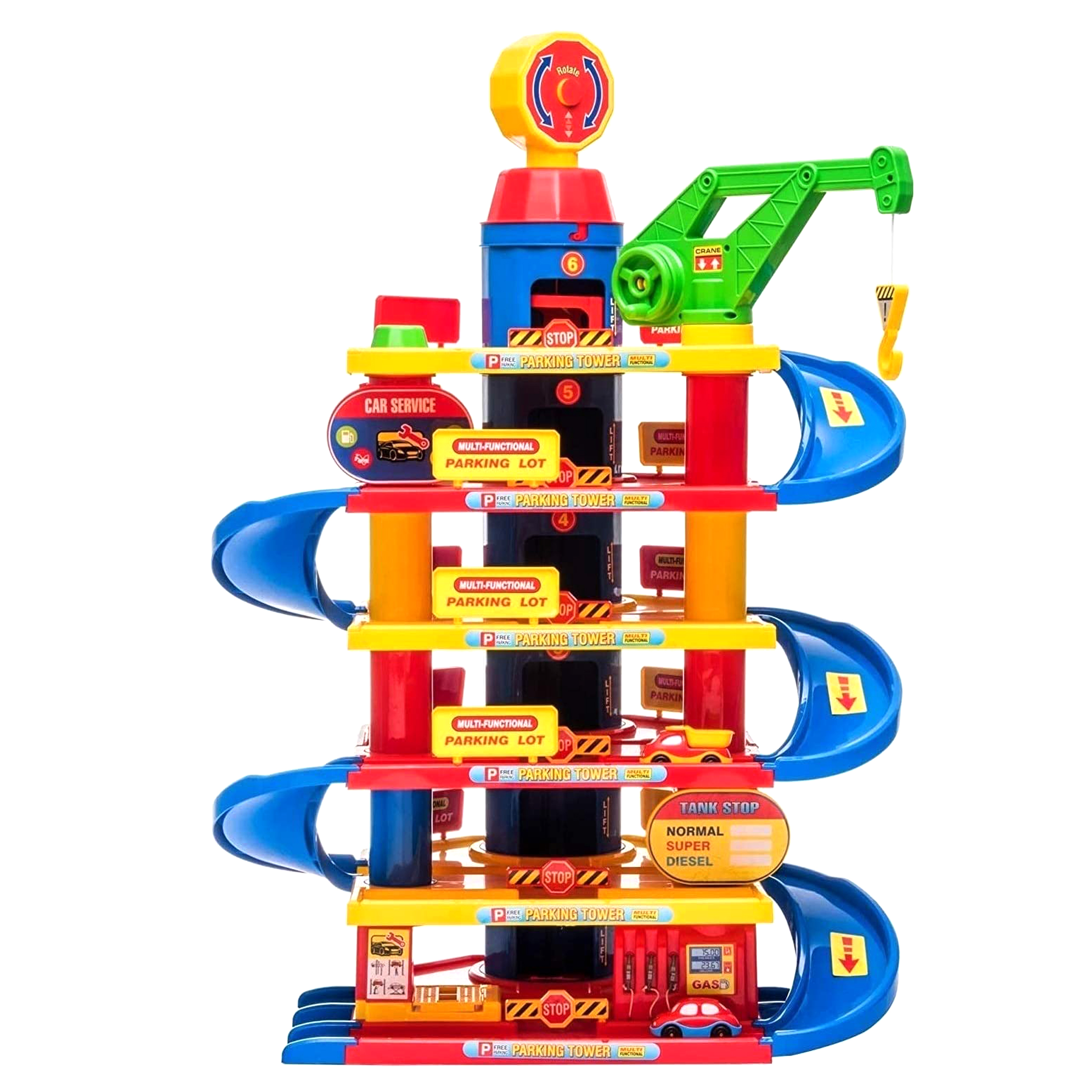 JIMMY'S TOYS 6 Level 33'' Parking Play Garage with Working Crank