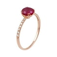 thumbnail image 2 of 10k Rose Gold Genuine Round Ruby and Diamond Ring, 2 of 5