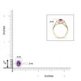 thumbnail image 4 of ANGARA Natural 0.2 Ct. Amethyst with Diamond Halo Ring in 14K Rose Gold for Women (Ring Size: 12), 4 of 9