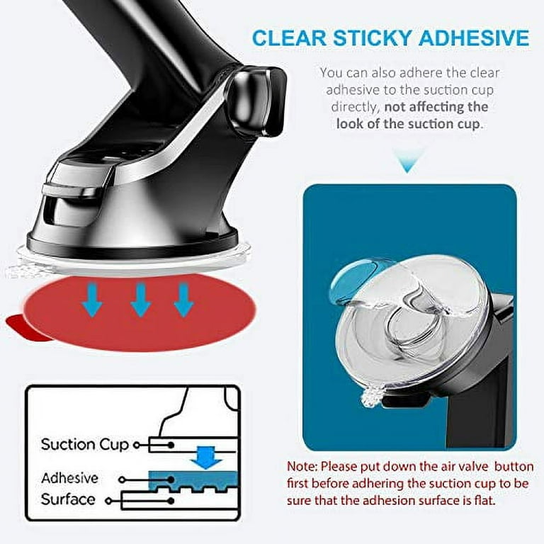 AZXYI Very High Bond Sticky Adhesive, 6 Pack Dashboard Pad Mounting Disk Adhesive  Replacement Kit, Double-Sided Stickers for Suction Cup Dashboard Phone  Holder & Windshield Car Mount 
