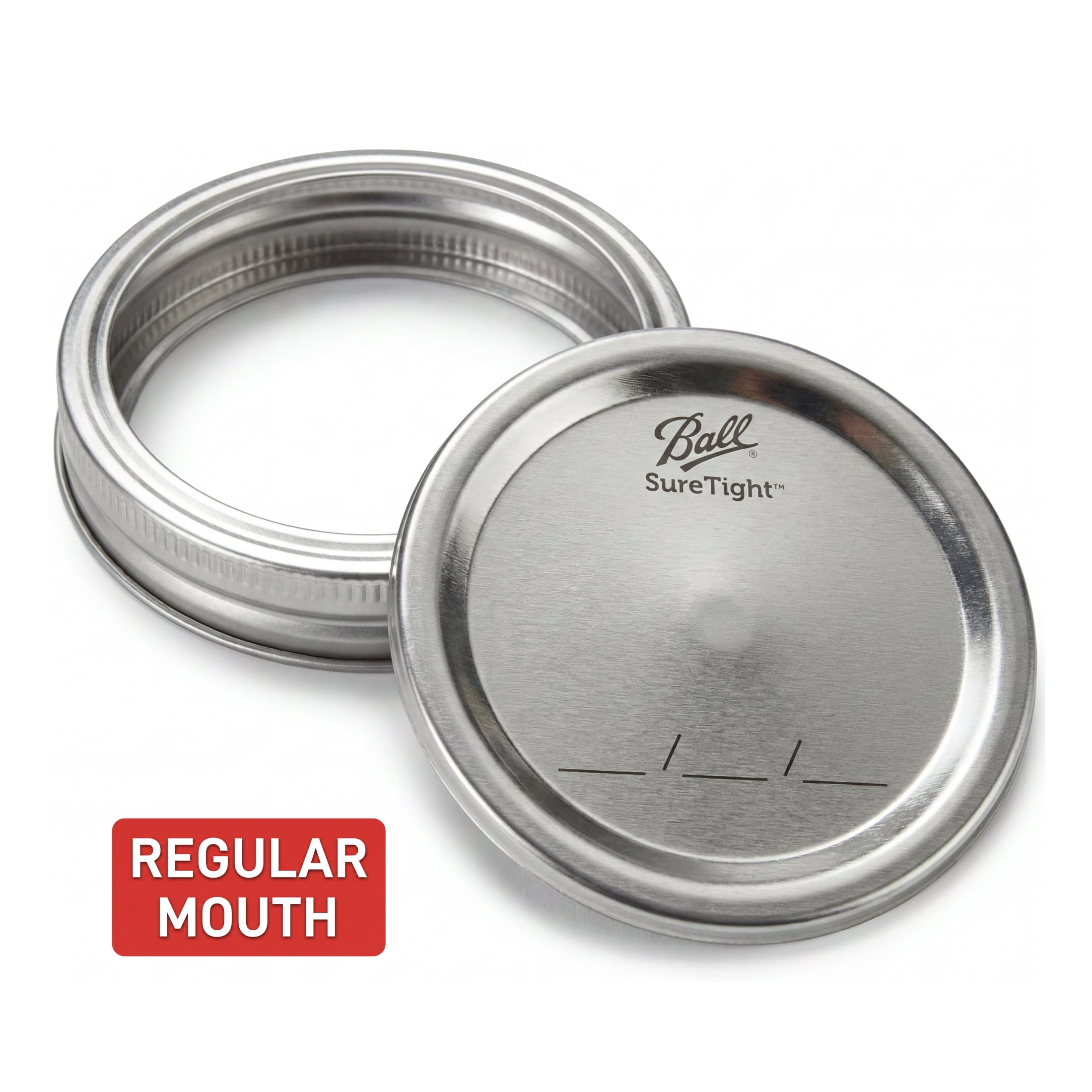 (3 pack) Ball Regular Mouth Jar Lids and Bands, 12 Count
