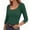 Green, variant on Square Neck Tops for Women 3/4 Sleeve Ribbed Lightweight Undershirts Trendy Casual Solid Color Pullover Blouses