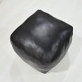 thumbnail image 4 of BBH Homes Black Round Leather Pouf Ottoman Handmade Recycled Cotton Fill BBBACPF0012, 4 of 7