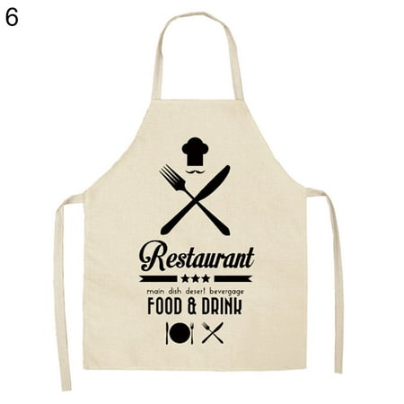

Grandest Birch Kitchen Apron Sleeveless Geometric Letter Linen Wipeable Baking Cooking Tools Wipeable Cooking Tool Sleeveless Apro