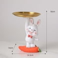 thumbnail image 4 of 2 Uds Bandeja De Almacenamiento De Conejo De Resina Escultura De Estatua De Animal Decoración Del Hogar Macarena Bandeja de almacenamiento de estatuas, 4 of 5