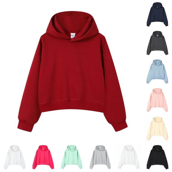 NinXxx Women's Cropped Heavyweight Drop Shoulder Hoodie Fall Winter M