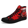 thumbnail image 2 of Coolcustomize Men's Gothic Heartless High-Top Sneakers - Red & Black Streetwear Shoes with Skull & Broken Heart Design, Ideal Gift for Dark Fashion Lovers - Trendy Couple Shoes with Splatter Pattern, 2 of 9