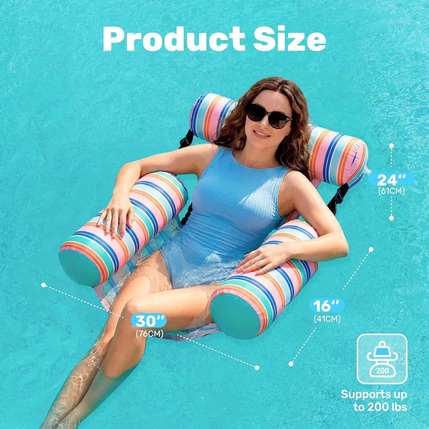 Inflatable Pool Floats Adult,2 Packs Floating Lounge Chairs,Blow up Pool Noodles for Adult Heavy Duty,Floating Chair for Party Summer Water Beach Lake Fun