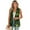 Bling Green Leaves, variant on Women's Sleeveless Blazer Vest Green Boho Floral Print Open Front Casual Warm Suit Blazer V-Neck Lapel Outerwear Vests, Size 3XL