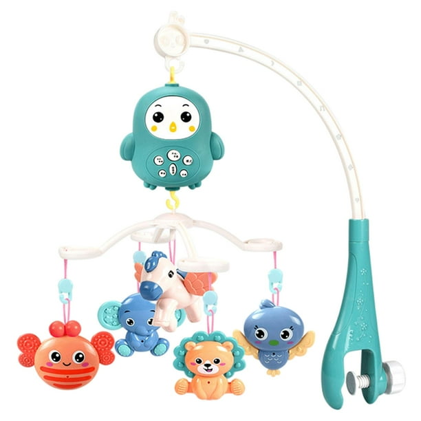 Móviles creativos para cuna para bebés, sonajeros giratorios colgantes, función de sincronización, telemando, fácil montaje, sonajeros para Verde
