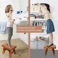 thumbnail image 3 of Small Stool Wooden Step Stool Footstool Solid Wood 8 inch for Kids Adults Plant Stand Fishing Stool, 3 of 9