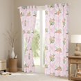 thumbnail image 5 of Manfei Princess Ribbon Child Black Out Curtains, Cartoon Flower Floral Curtains Pack of 2 (42x63 Each), Kawaii Ribbon Bow Bedroom Curtains, Window Curtains Bedroom Decor, 5 of 6