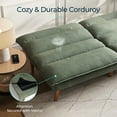 thumbnail image 3 of Linsy Home 71" W Corduroy Convertible Futon Sofa Bed, Army Green, 3 of 10