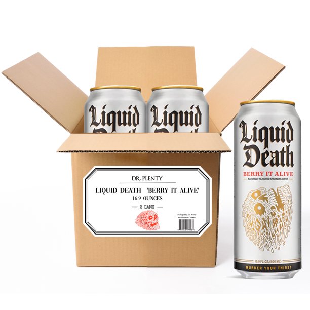 Liquid Death Berry it Alive (2 Cans) Flavored Sparkling Water, 16.9
