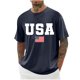 thumbnail image 1 of Camisas de Manga Larga para Hombres Imprimir Cuello Redondo Manga Corta Blusa Algodón Lino Poliéster, Camisa de Moda Casual para Hombres, 1 of 3