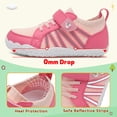 thumbnail image 2 of Barerun Kids Shoes Girls Boys Breathable Sneakers Flats,Wide,Anti-Slip,Anti-collision Toe Cap,RosePink,12 Little Kid, 2 of 9