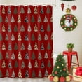 thumbnail image 5 of Shower Curtain 54"W x 78"L Western Christmas Leopard Xmas Tree Red Fabric Shower Curtains Set with Hooks Water Repellent Bathroom Curtains Machine Washable Bathroom Accessories, 5 of 9