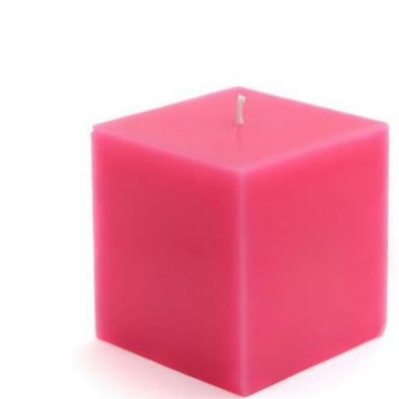 Jeco CPZ-130 3 x 3 in. Square Pillar Candles, Hot Pink