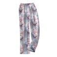 thumbnail image 5 of Christmas Womens Pajama Pants Comfy Christmas Print Flannel Pajama Pants Casual Wide Leg Holiday Pj Bottoms Fall Soft Lounge Sleepwear Pants Light pink XS, 5 of 7