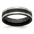 thumbnail image 7 of Edward Mirell Black Ti Grey Grooves 6mm Band, 7 of 7