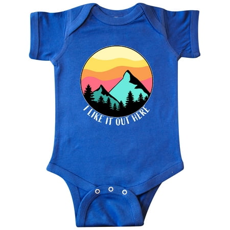 

Inktastic I Like it Out Here Mountains at Sunset Gift Baby Boy or Baby Girl Bodysuit
