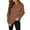Brown, variant on Women's Pullover Solid Color Long Sleeve Large Round Neck Sweater Winter Top White L
