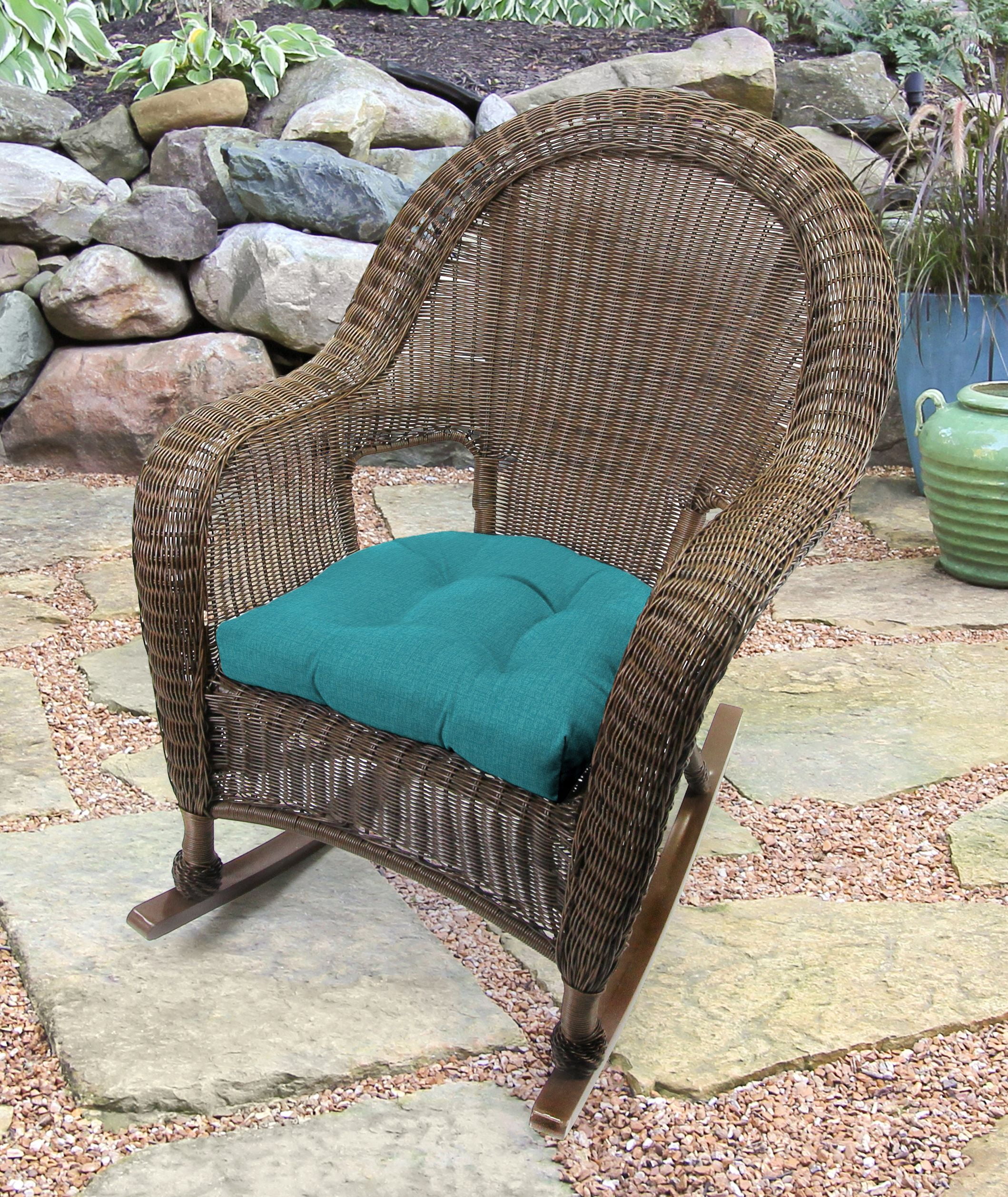 Set of Two, 18" x 18" x 4" Outdoor Wicker Chair Cushions - Walmart.com