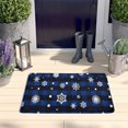 thumbnail image 2 of Blue Christmas Snowflake Pattern Flannel Non Slip Door Rugs,Washable Door Mats Indoor,Decorative Door Mats,Dirt-Resistant and Absorbent Doormat for Entrance,Bedroom,Kitchen,Bathroom,23.5x16in(60x40cm), 2 of 5