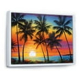 thumbnail image 2 of Designart "Colorful Bold Palm Trees horizon IV" Palm Trees Floater Framed Canvas Wall Art, 2 of 7