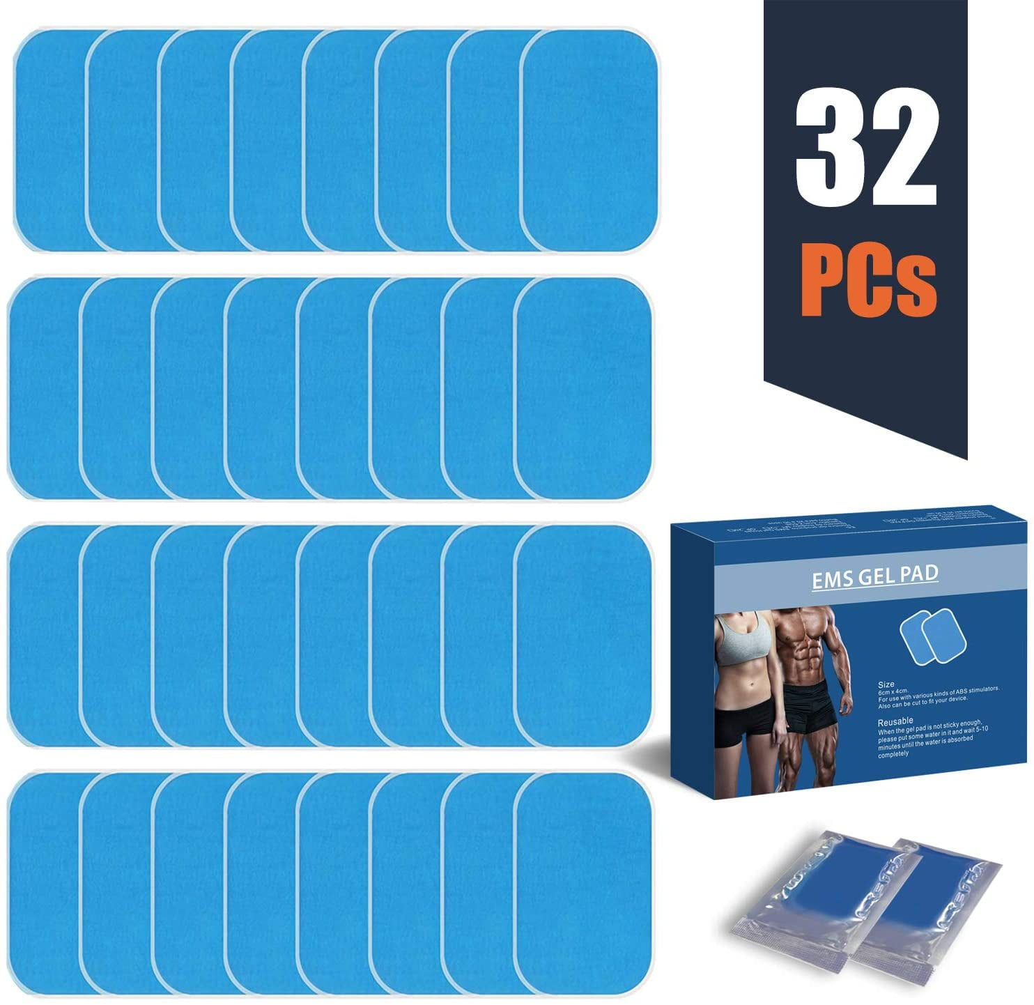 50pcs ABS Trainer Gel Pads For EMS ABS Stickers Hydrogel Muscle Stimulator Patch 