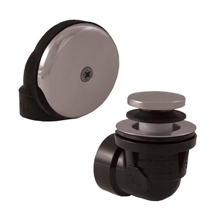 Thrifco 4401716 1-1/2 Inch ABS Half/Set Waste and Overflow Assembly with Tip Toe Style Drain Stopper (Chrome)