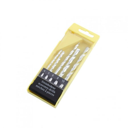 

Agatige Masonry Drill Bit Set 5pcs Tungsten Steel Drill Bit Set Electric Drill Tip For Masonary Concrete Brick Tile 4-10mm Concrete Drill Bit
