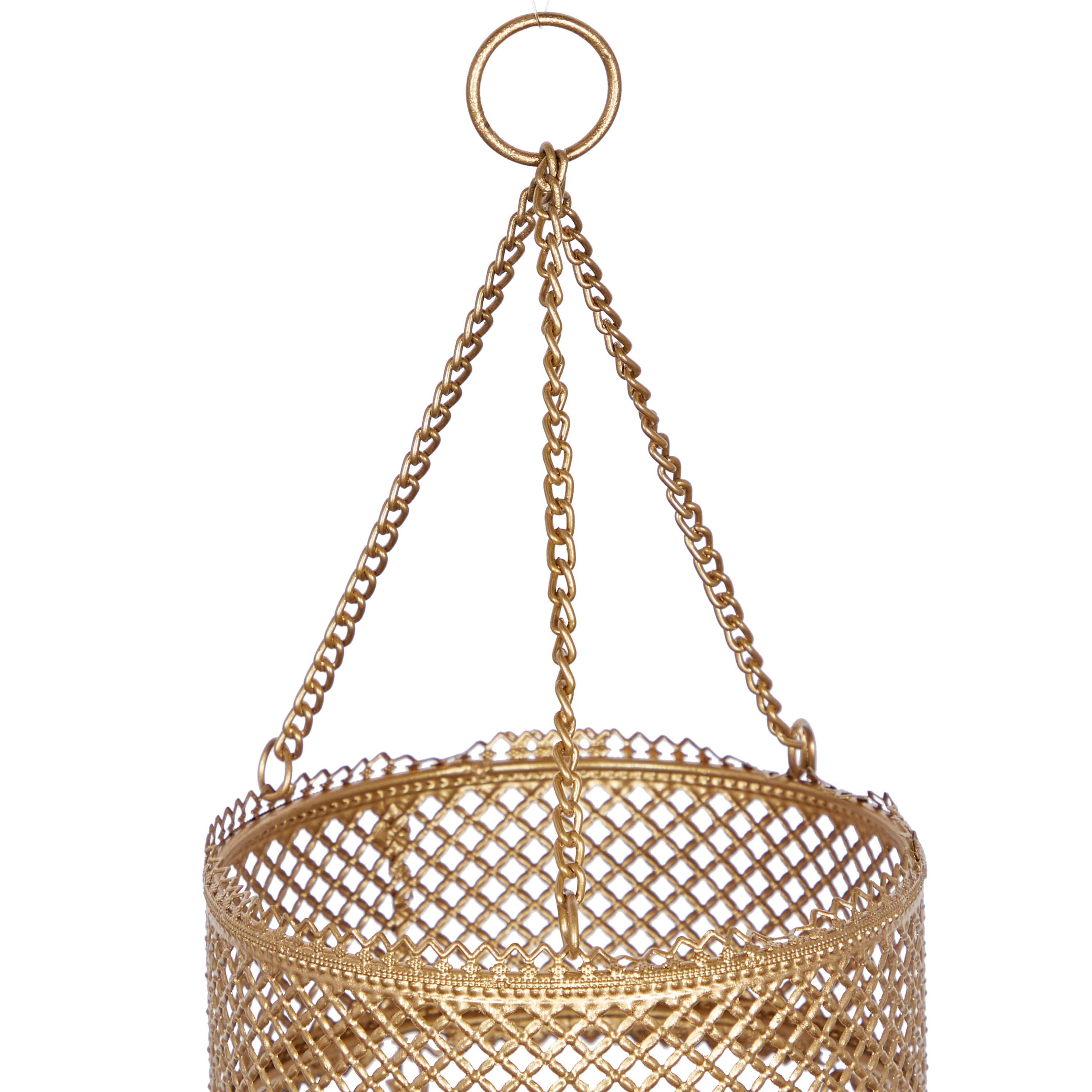 DecMode 35" Gold Metal Indoor Outdoor Arabesque Geometric Windchime with Glass Beads and Cone Bells