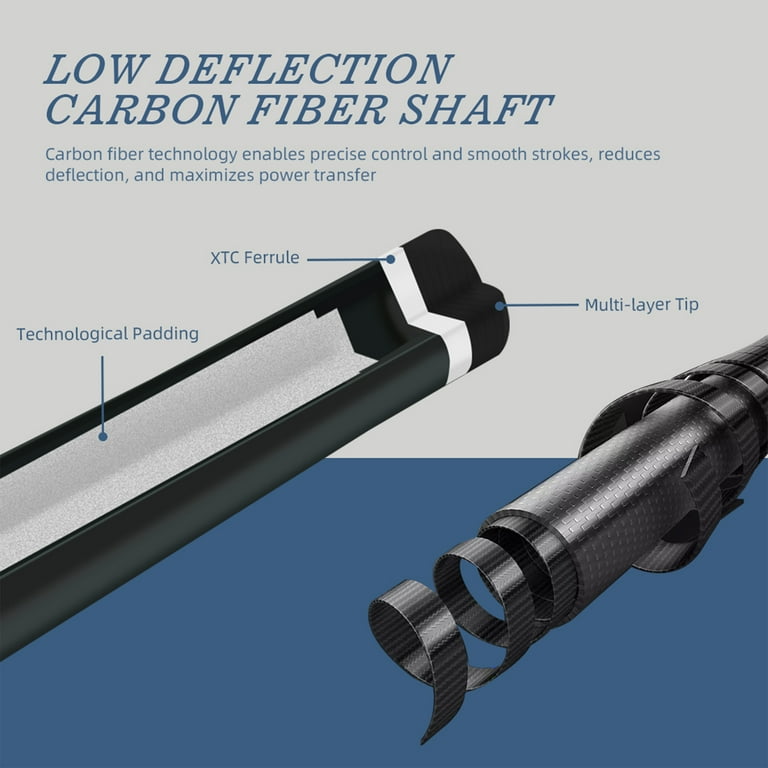 Premium Christmas Gift 12.5mm Carbon Fiber Pool Cue With Quick-Release Joint Professional Low Deflection Billiard Stick For Dad - 18