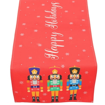 

Christmas Table Runner Creative Nutcracker Soldier Tablecloth Xmas Dinner Table Ornament