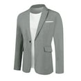 thumbnail image 1 of BLAZER CHIC para Hombre con Solapa Notch y Un Botón, Color Sólido, Chaquetas de Traje M Gris Claro, 1 of 1