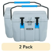 (2 pack) Lifetime 28 qt Bear-Resistant Camping Cooler, Premium High Performance, Ice Retention, Hard Cooler, 20 Can Capacity, Boulder Gray (91289)