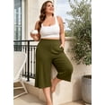thumbnail image 4 of FEREMO Women Plus Size Pajama Pant Capri Printed Sleep Pant with Pockets 3-Pack, 4 of 9