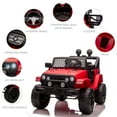 thumbnail image 6 of Aosom 12V Kids Ride On Truck with Parent Remote Control, Battery Powered Electric Car with Spring Suspension, Adjustable Speed, LED Lights and Horn, Red, 6 of 9