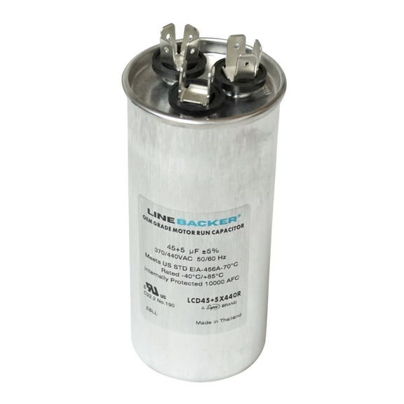 A Supco 440V Linebacker Motor Run Dual Round Capacitor