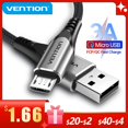 thumbnail image 2 of Vention Micro USB Cable 3A Nylon Cargador rápido USB Tipo C Cable de datos para Samsung Xiaomi LG Android Micro USB Cables de teléfono móvil Tan Jianjun unisex, 2 of 2