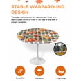 thumbnail image 2 of Round Fitted Tablecloths with Elastic Edge Fall Pumpkin Maple Leaf Thanksgiving Waterproof Wipeable Table Cover for Kitchen Dining Party Decor Farm Harvest Retro Plaid Table Clothes,45" - 54", 2 of 6