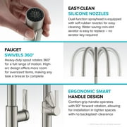 Kraus Oletto High-Arc Single Handle Pull-Down Kitchen Faucet in Brushed Brass