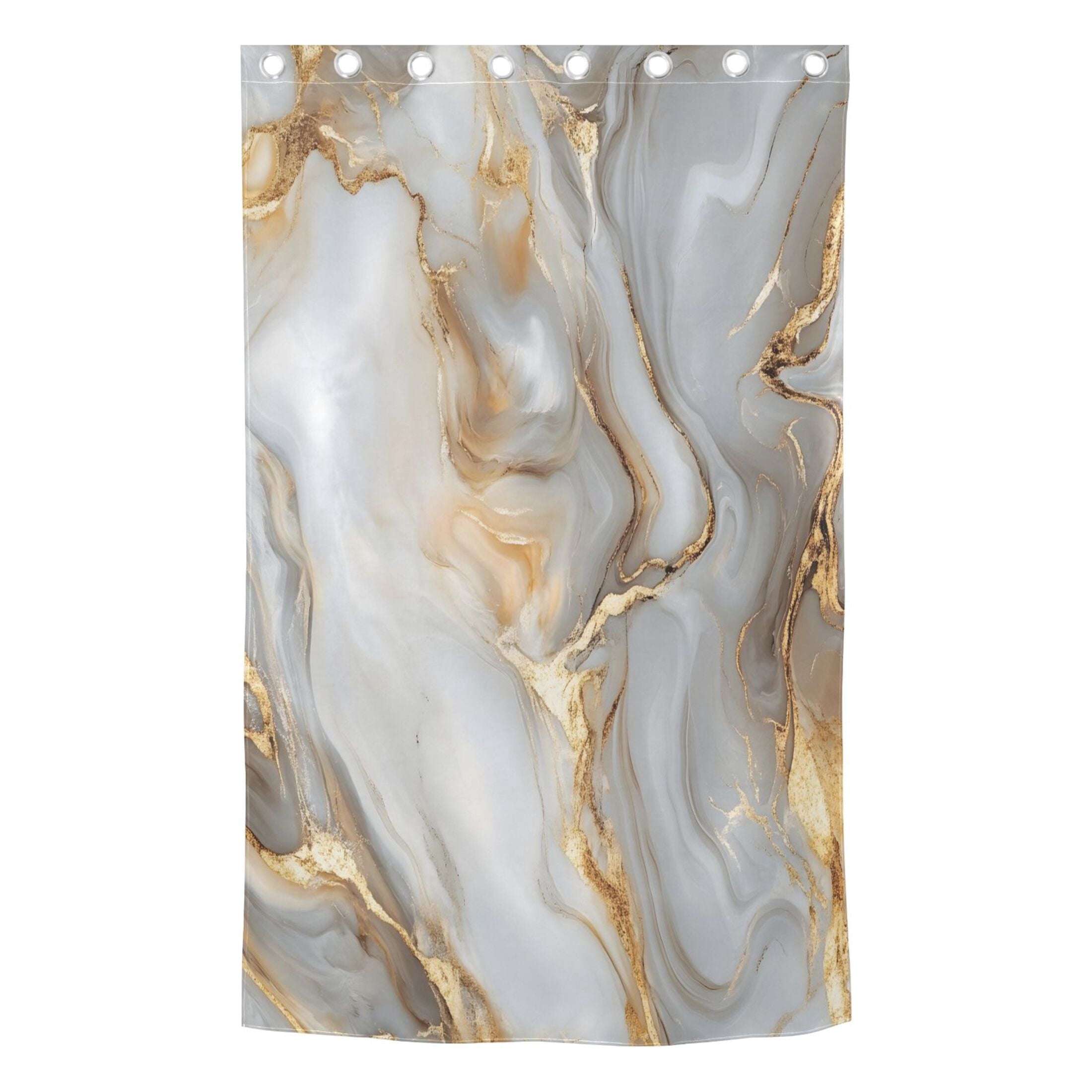 White Gold Marble Blackout Curtains 84"x42" Thermal Insulated Curtain 1 Panel