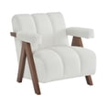 thumbnail image 2 of Jinla Modern Upholstered Velvet Arm Chair with Solid Wood Frame, Ivory, 2 of 11