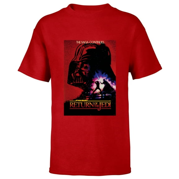 Star Wars Return of the Jedi Red Darth Vader Vintage Poster - Short Sleeve T-Shirt for Kids - Customized-Red